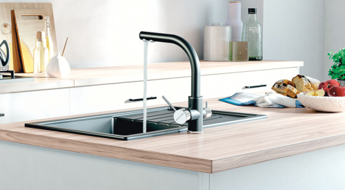 Смеситель для кухни Paulmark ESSEN Es213011-401 на мойку черный - фото 2